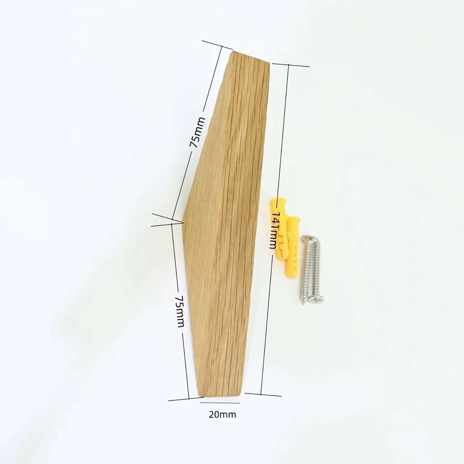 Patère individuelle bois brut - Style pyramidal (Lot x4) – Image 6