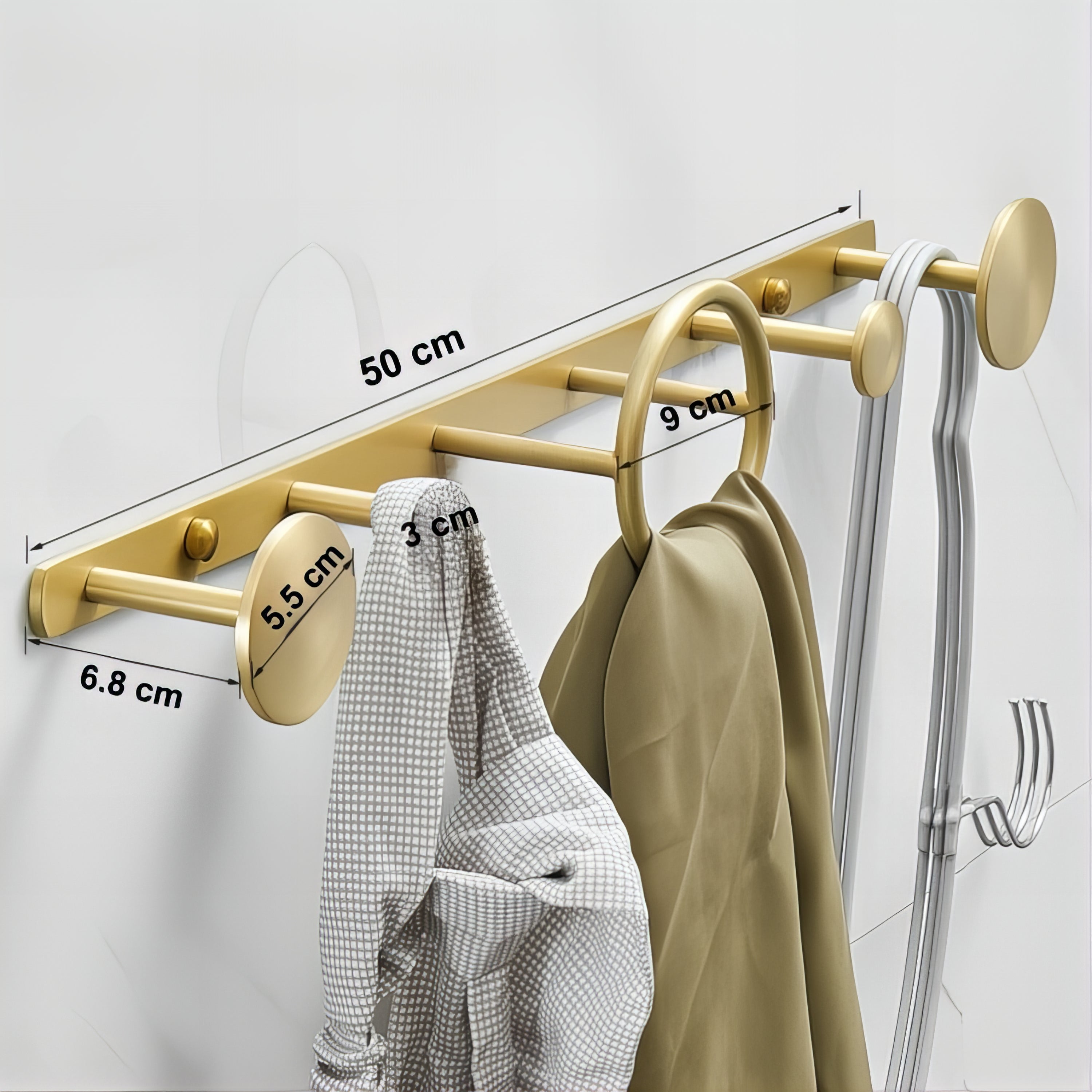 Patère Murale Anneaux Dorés et Chromés – Image 8