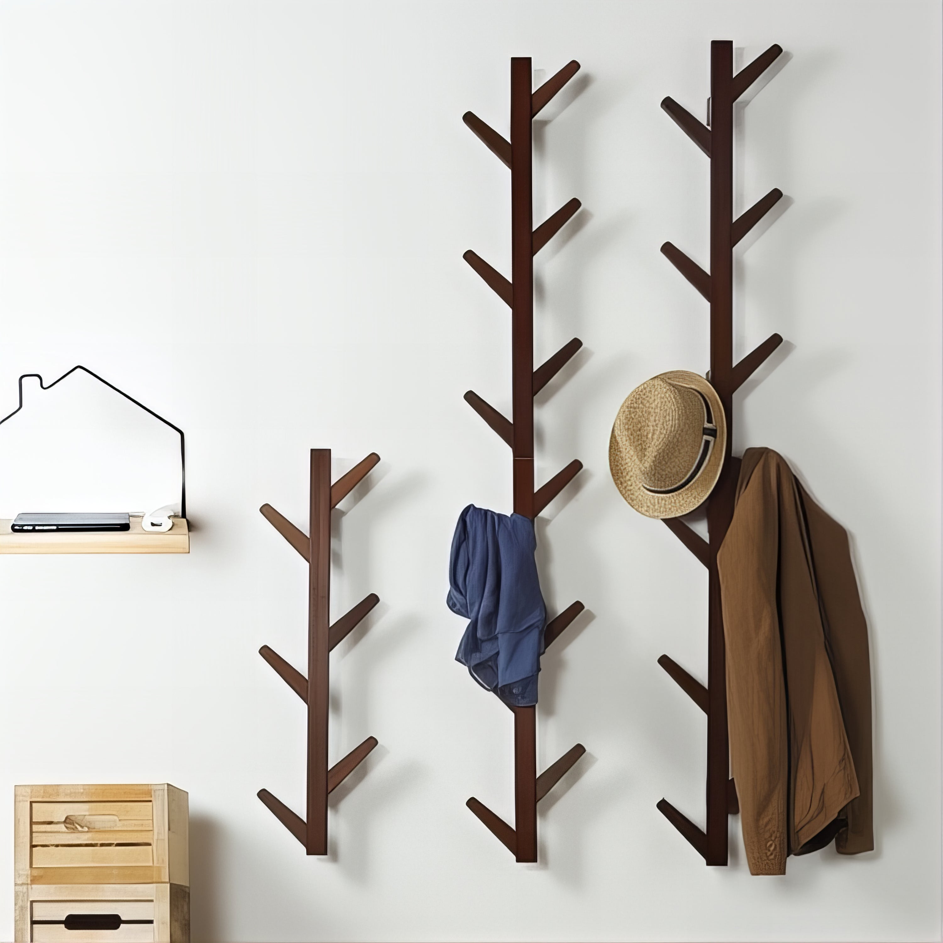 Patère Murale en Bambou Forme Arbre – Image 3