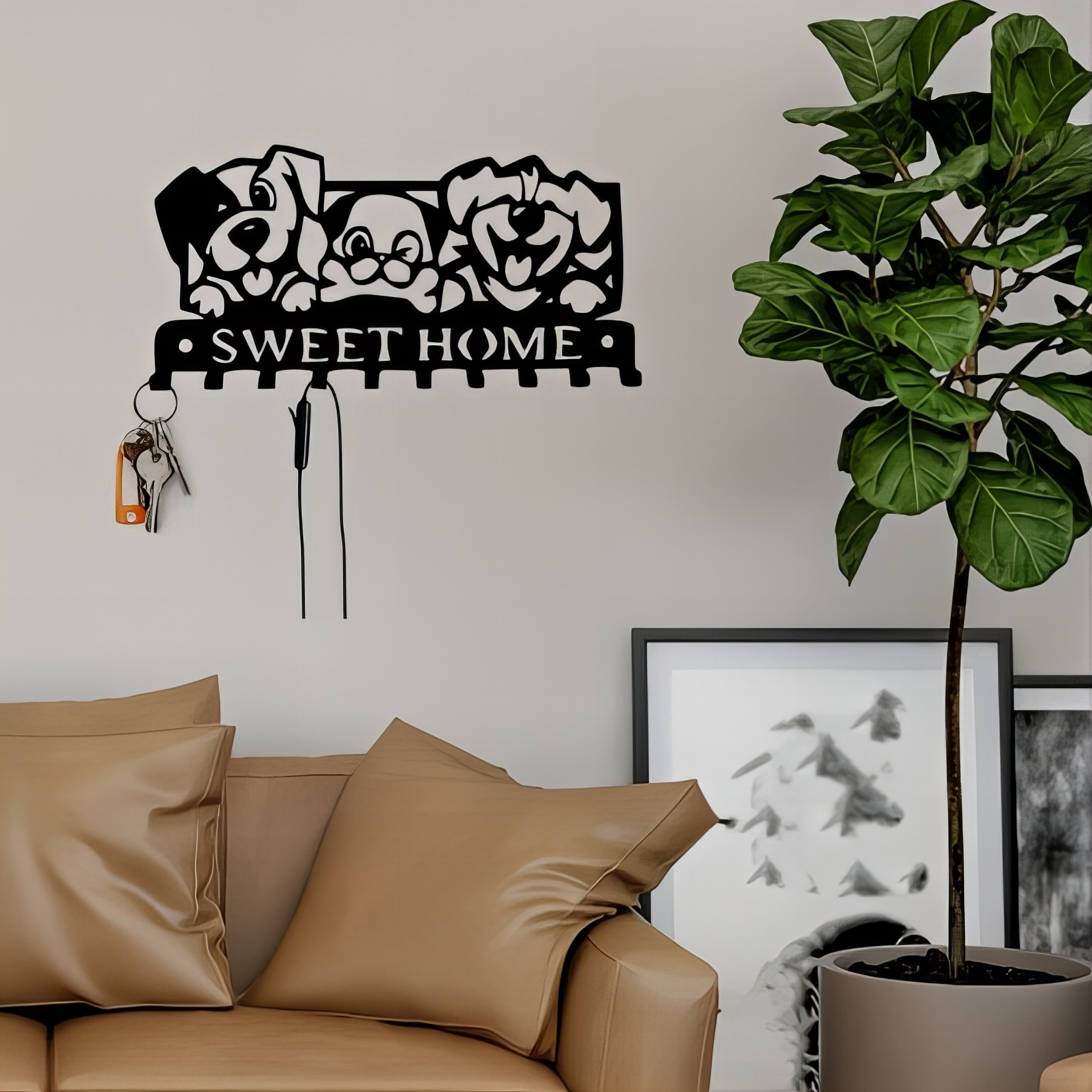 Porte-manteau & clés mural - Style chiens heureux – Image 2