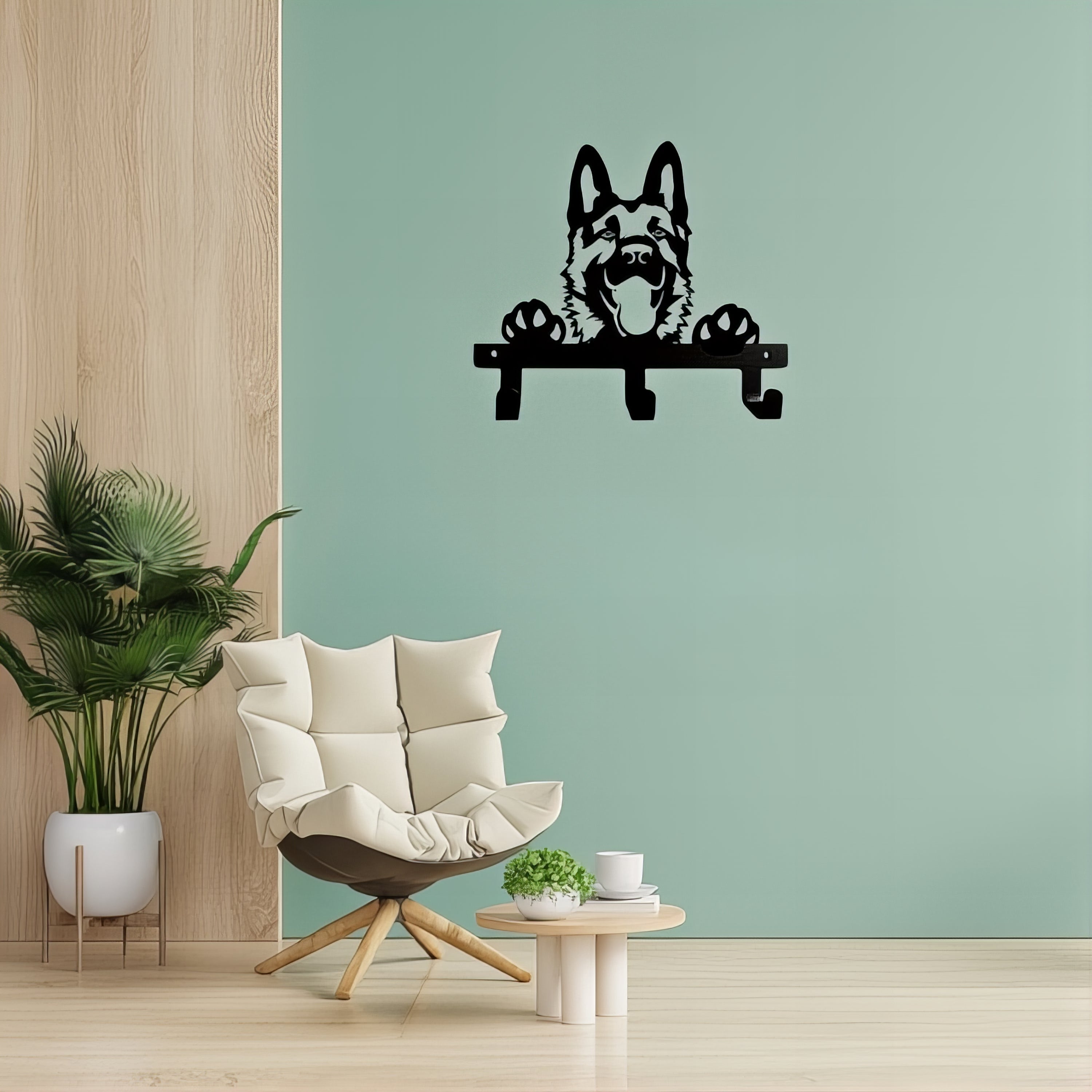 Porte-manteau & clés mural - Style chien Berger Allemand