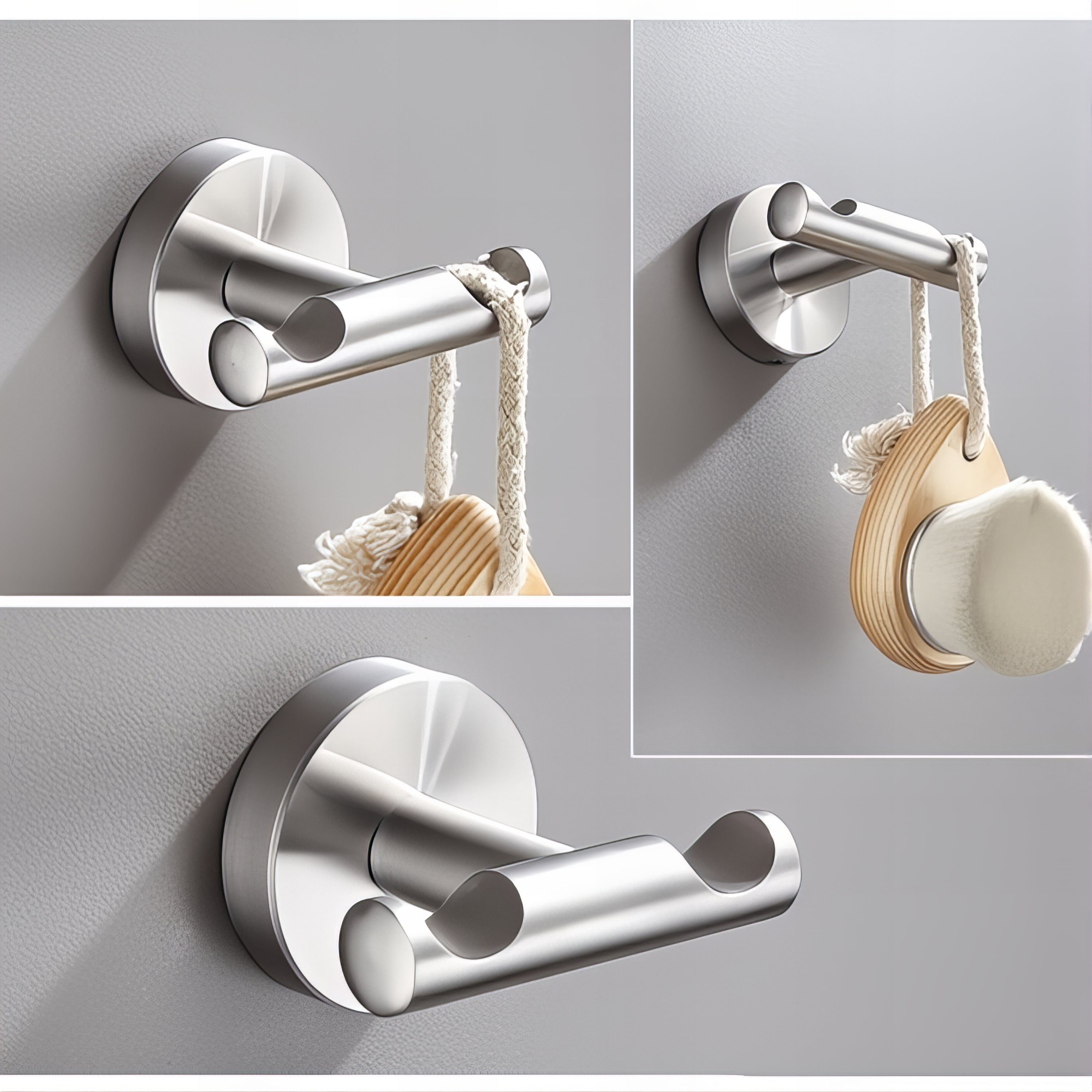 Crochet Mural pour Vêtements en Argent Horizontal – Image 3