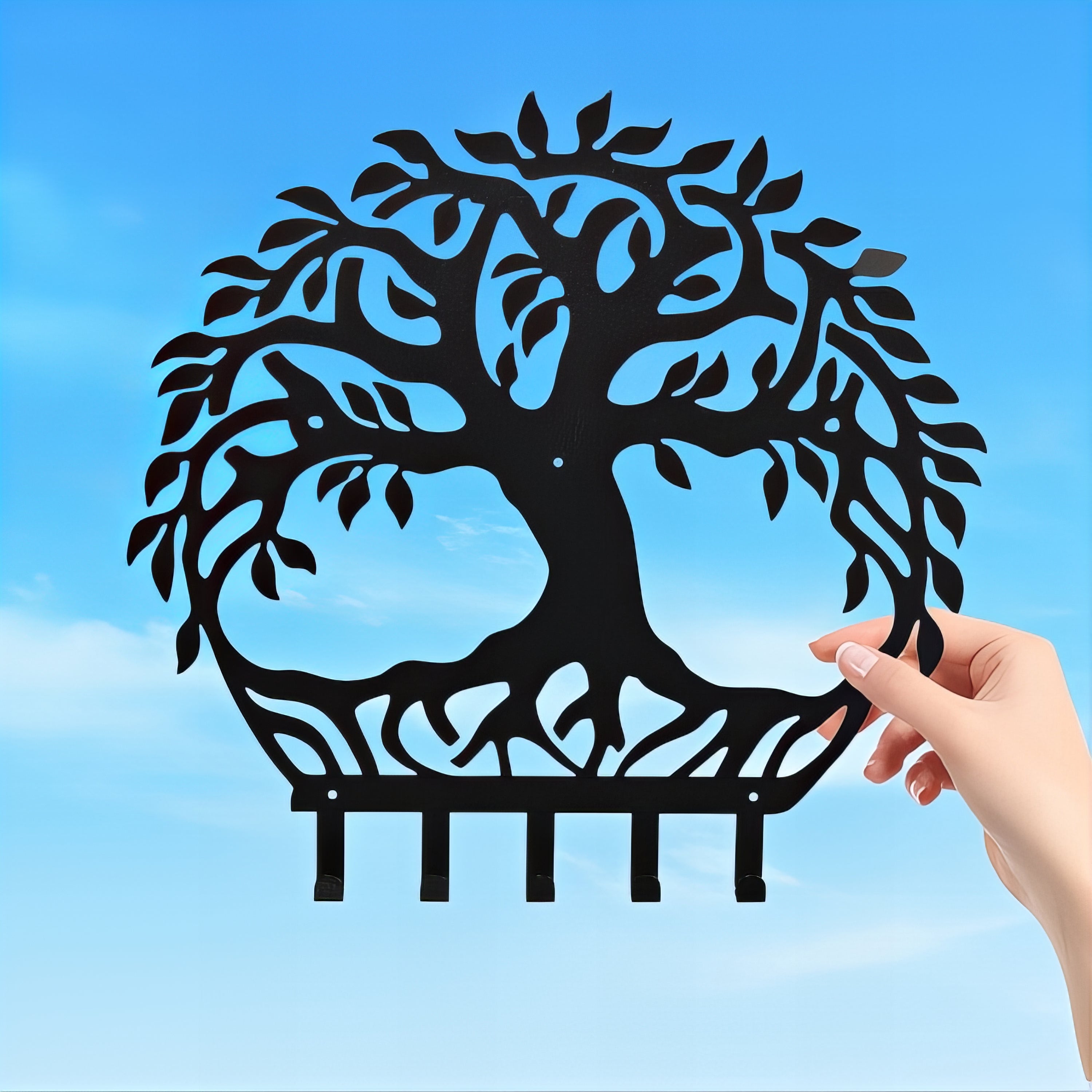 Porte-manteau mural & clés - Style arbre de vie – Image 2