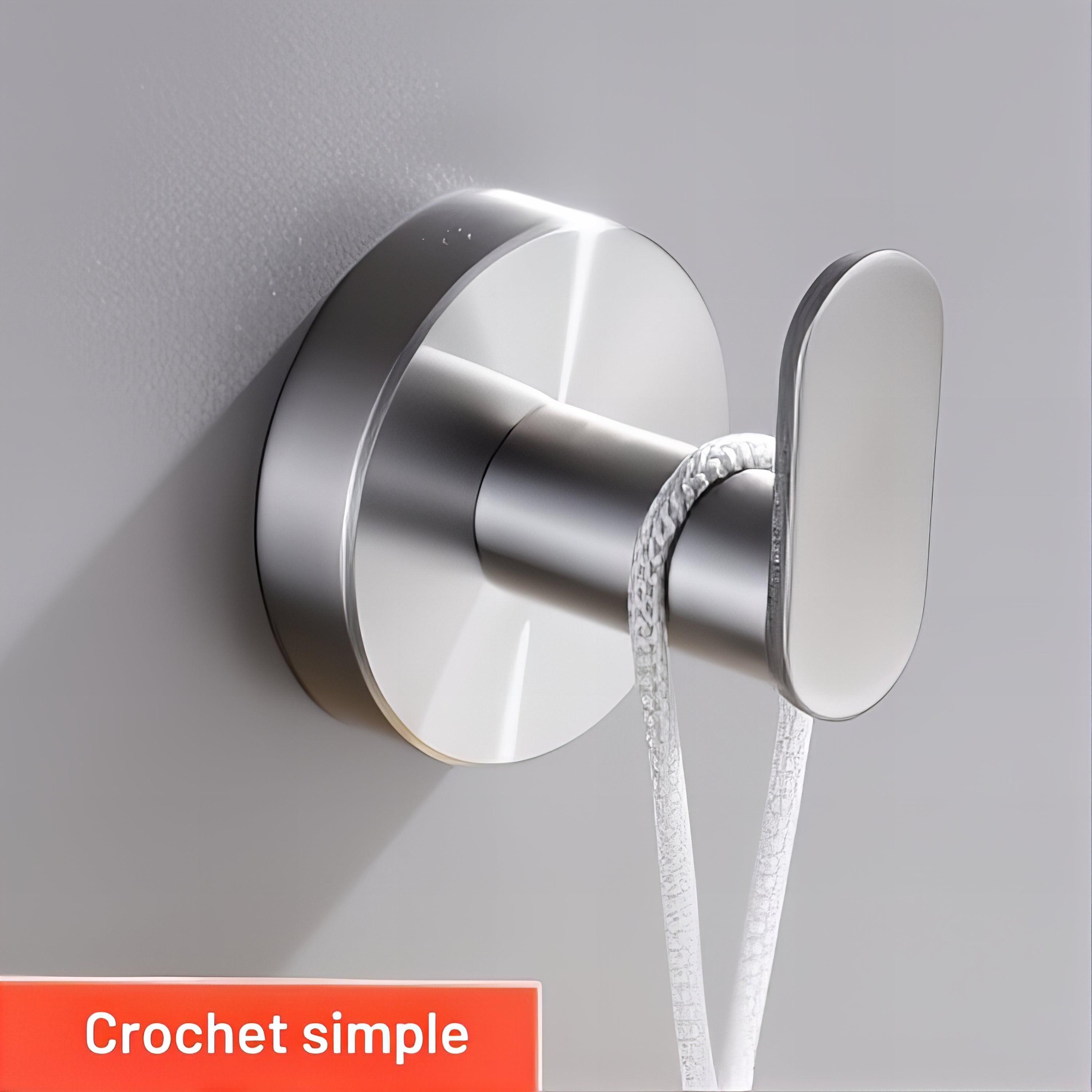 Crochet Support Manteau Base Plate Argentée – Image 2