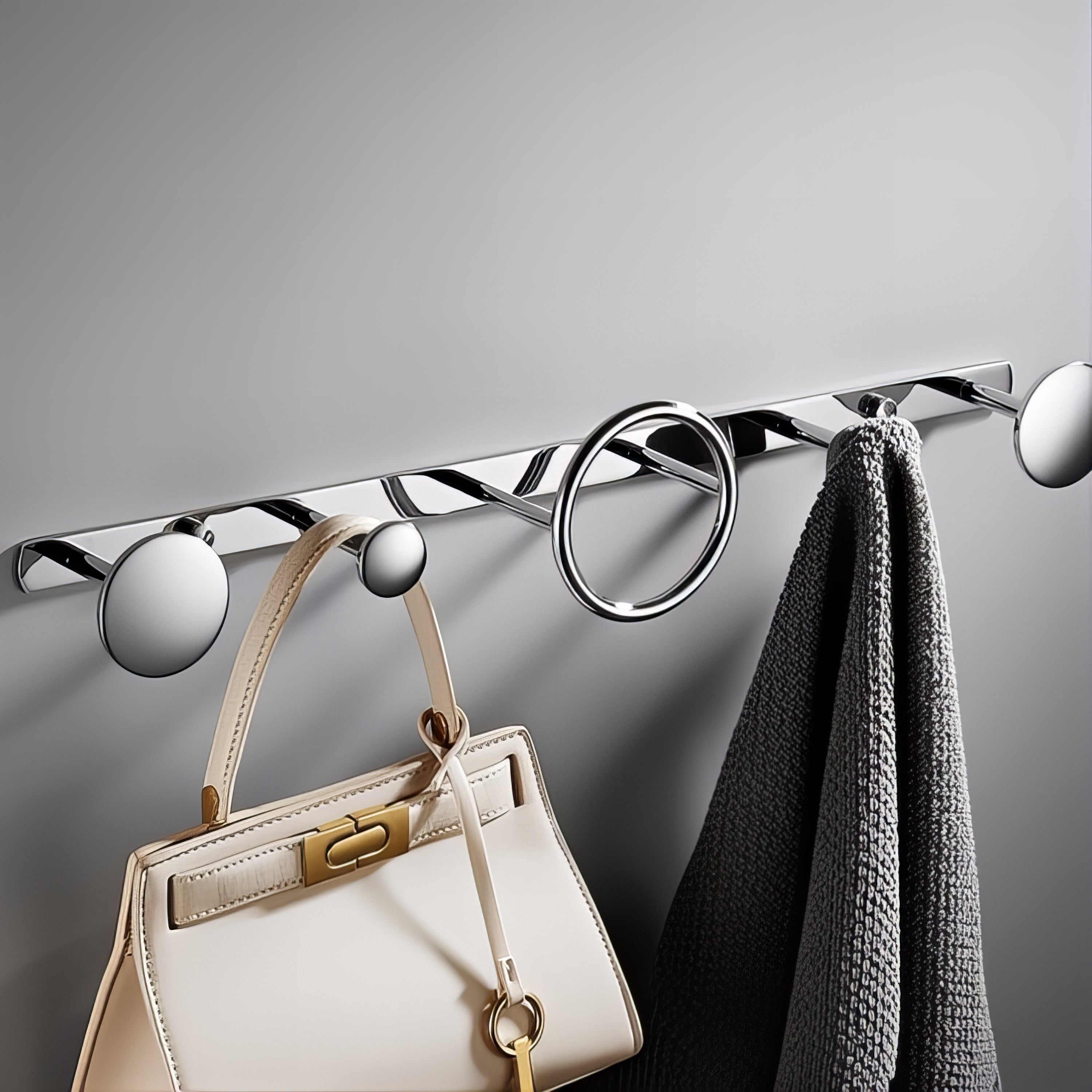 Patère Murale Anneaux Dorés et Chromés – Image 3