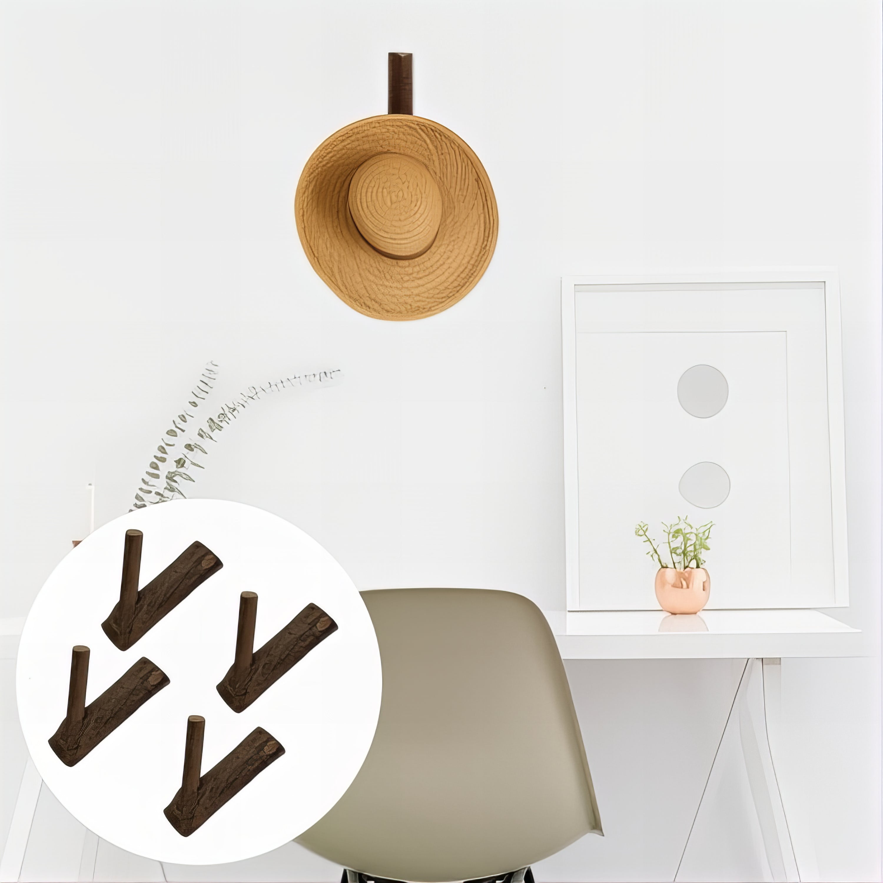 Patère individuelle en bois - Style Forêt (Lot de x4) – Image 2