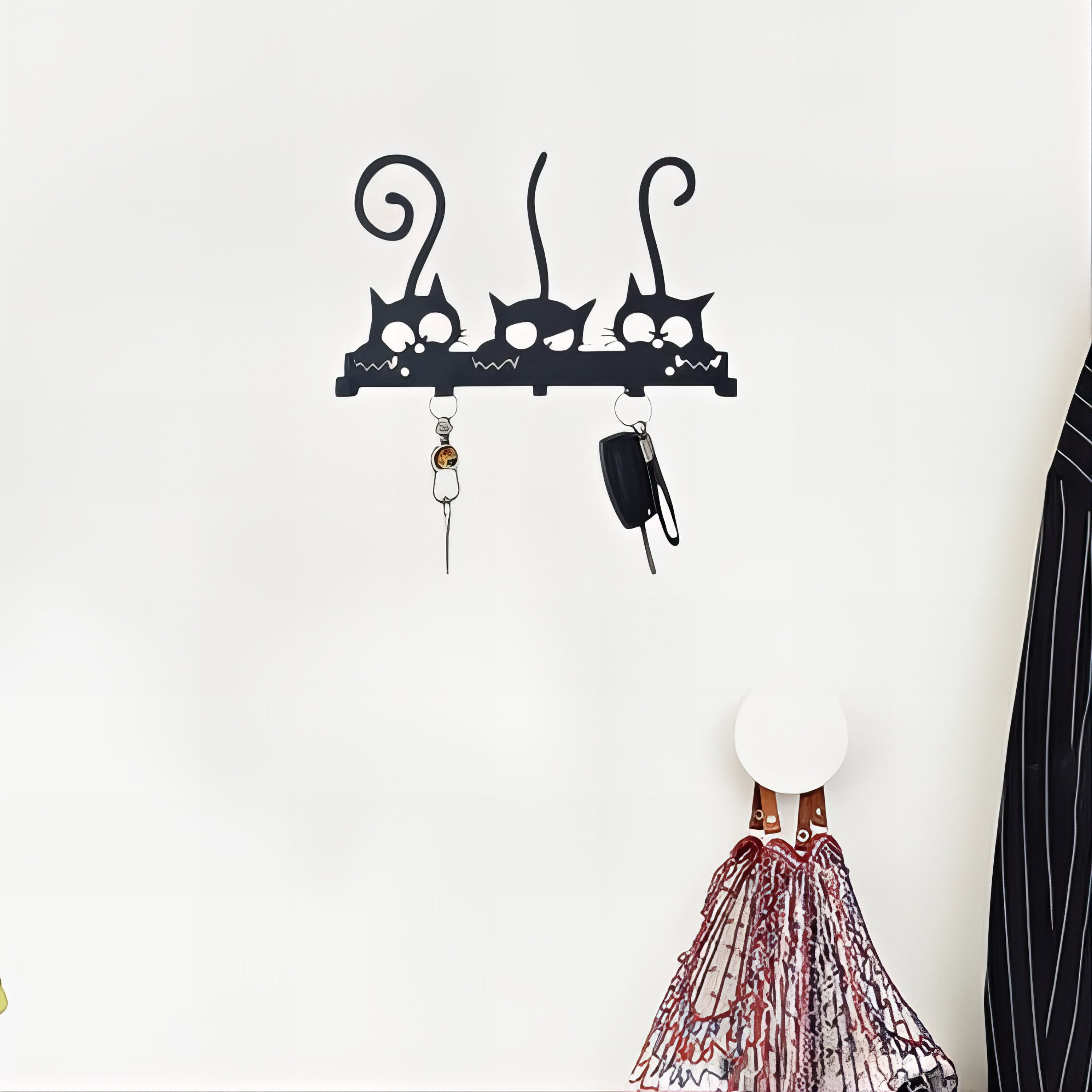 Porte-manteau mural & clés - Style chats – Image 4