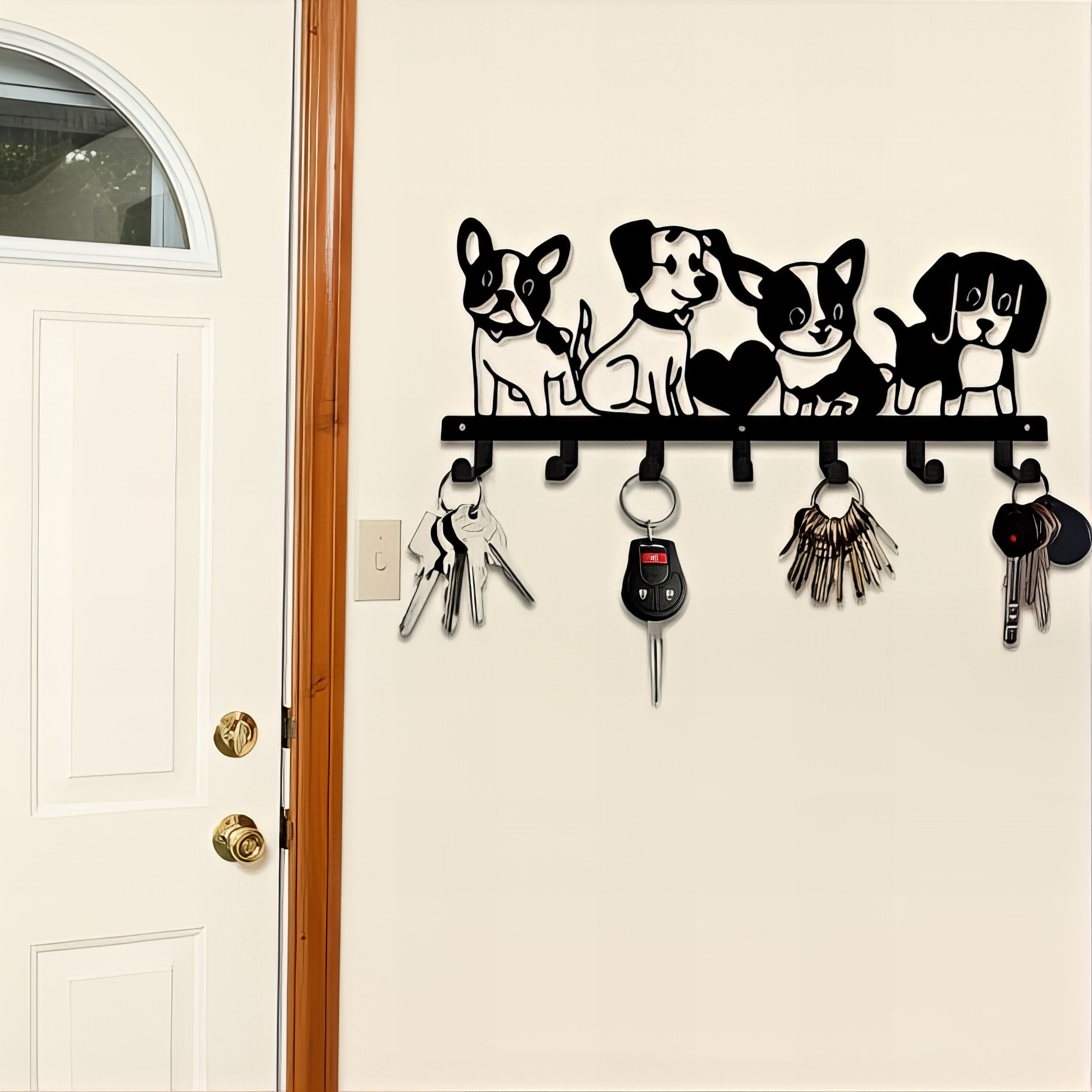 Porte-manteau mural & clés - Style chiens