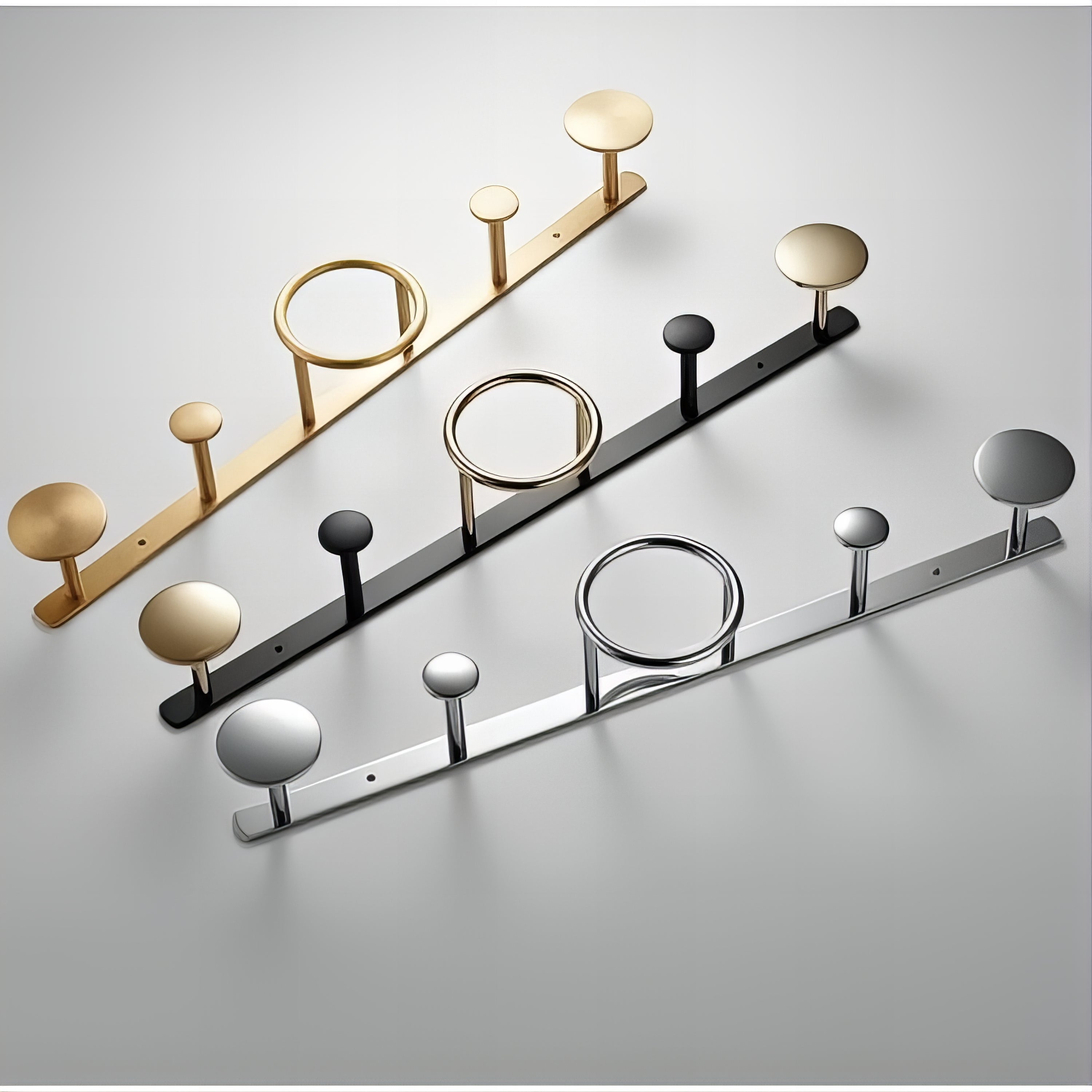 Patère Murale Anneaux Dorés et Chromés – Image 5