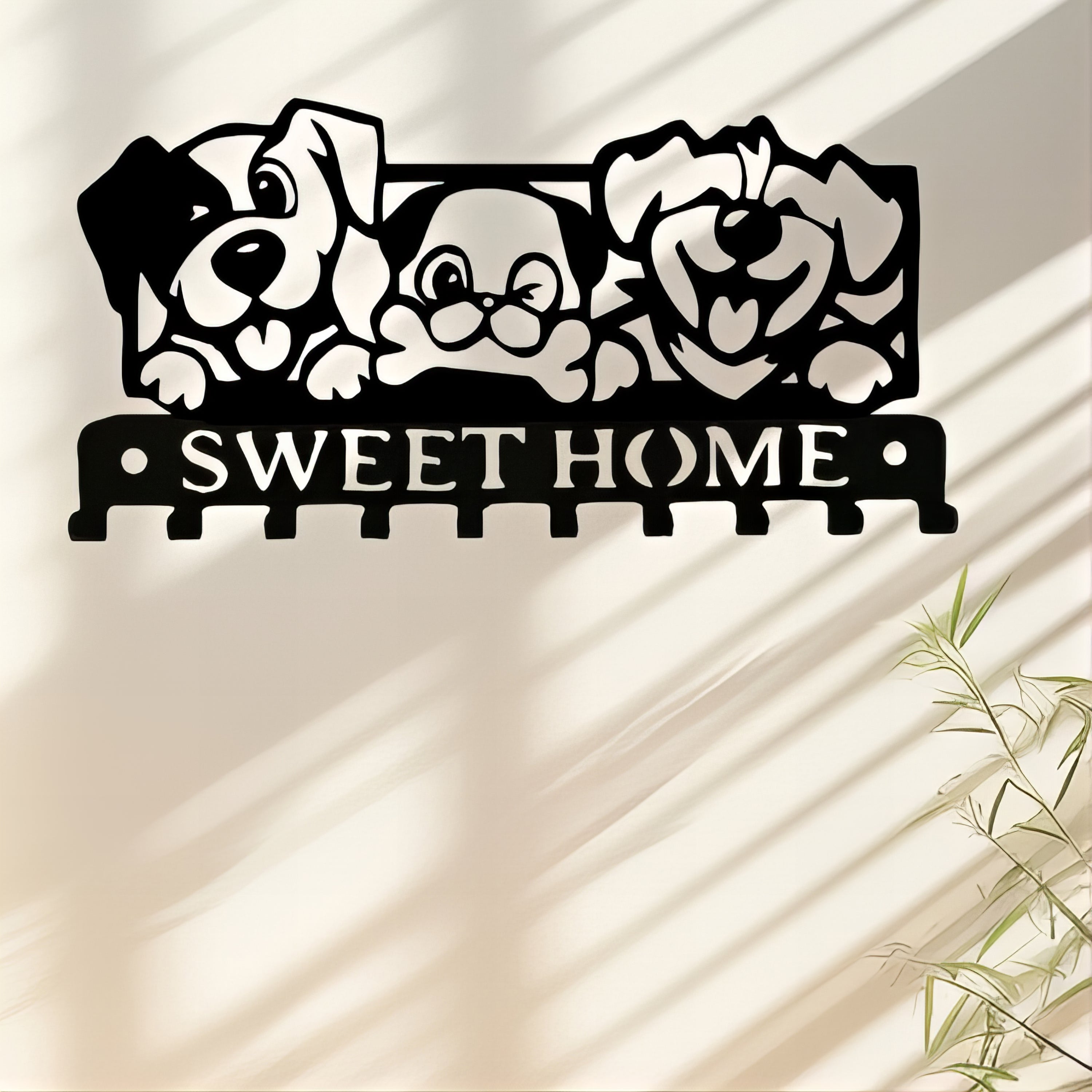 Porte-manteau & clés mural - Style chiens heureux – Image 4