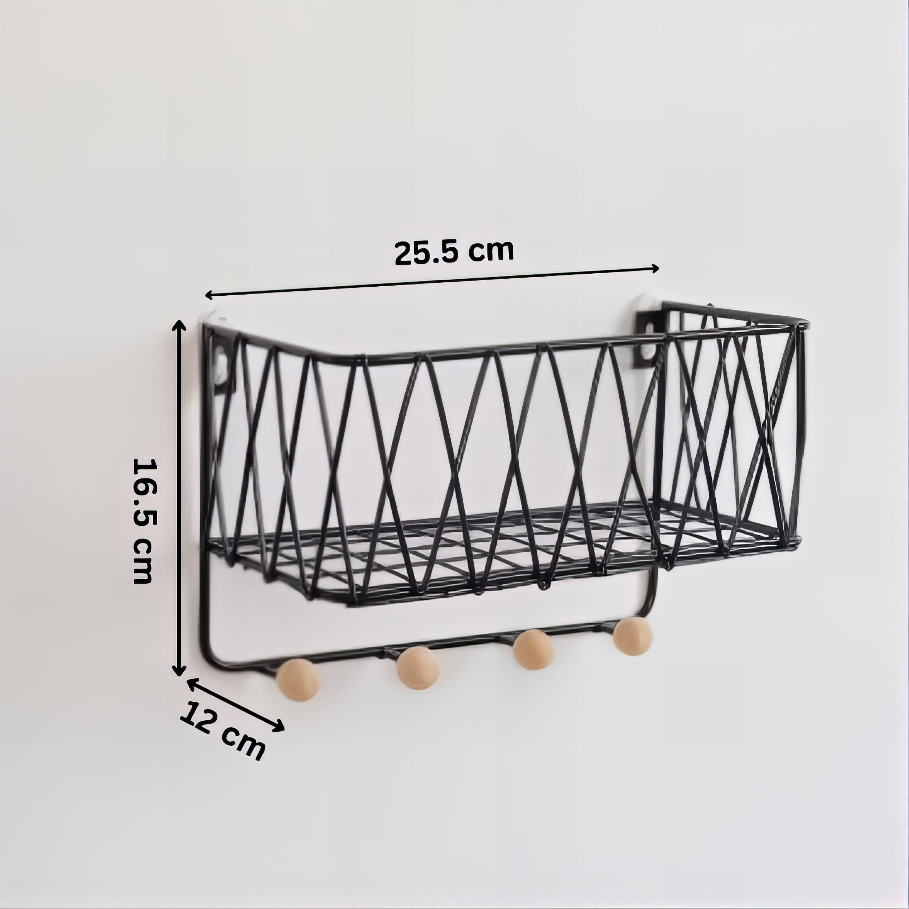 Étagère Murale Porte-Manteaux Contemporain Noir – Image 5