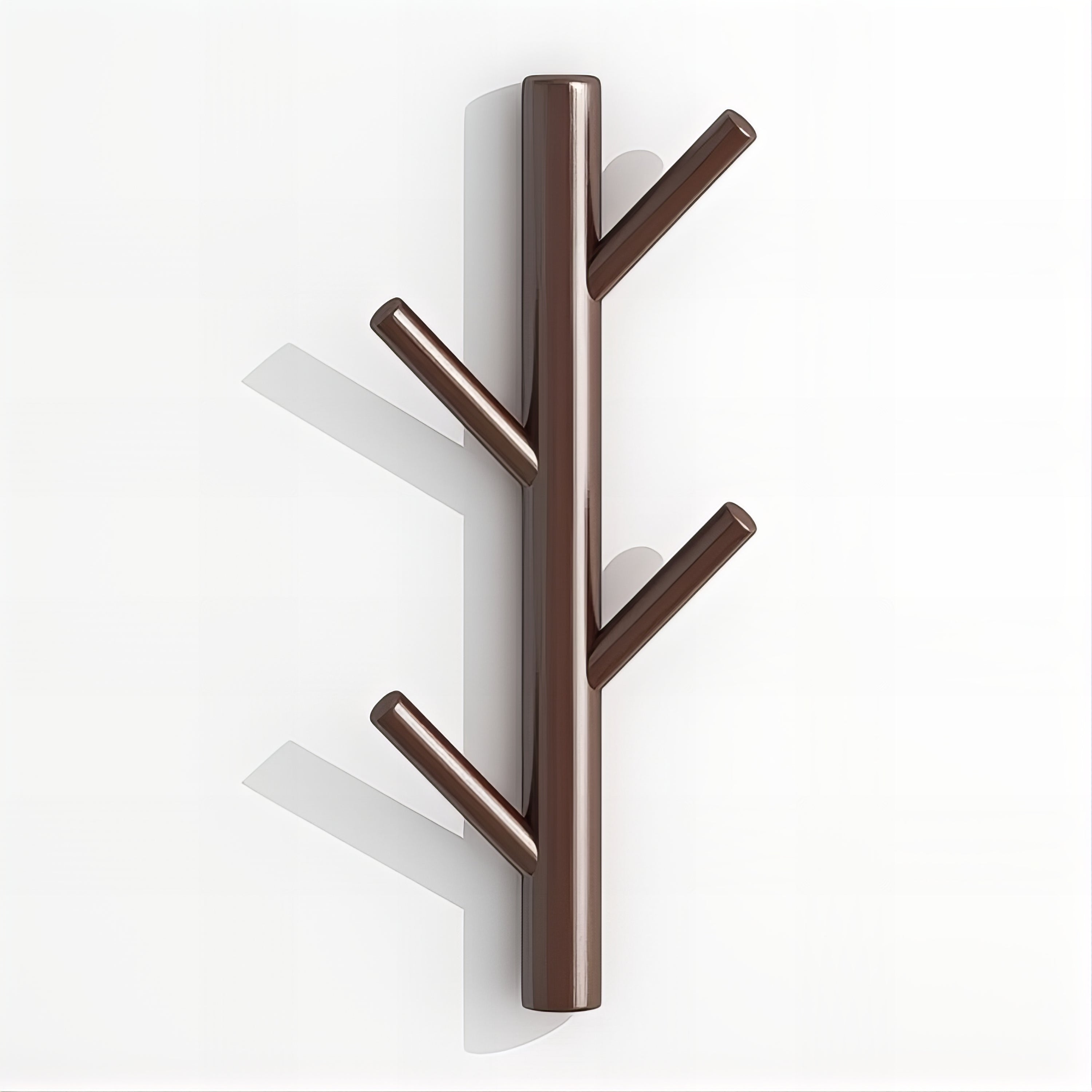 Porte-manteau mural en bois vernis - Style vertical à branche – Image 5