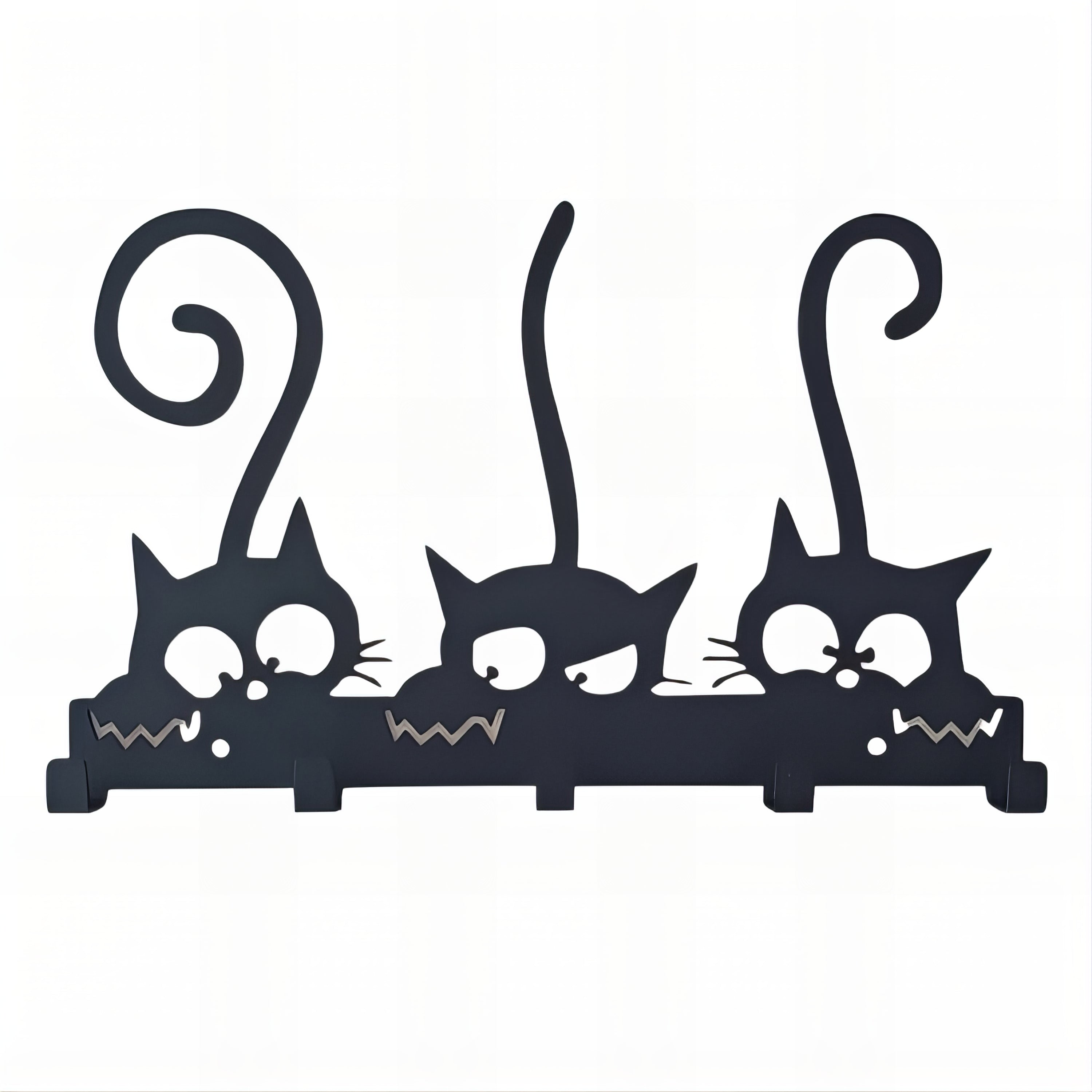 Porte-manteau mural & clés - Style chats – Image 5