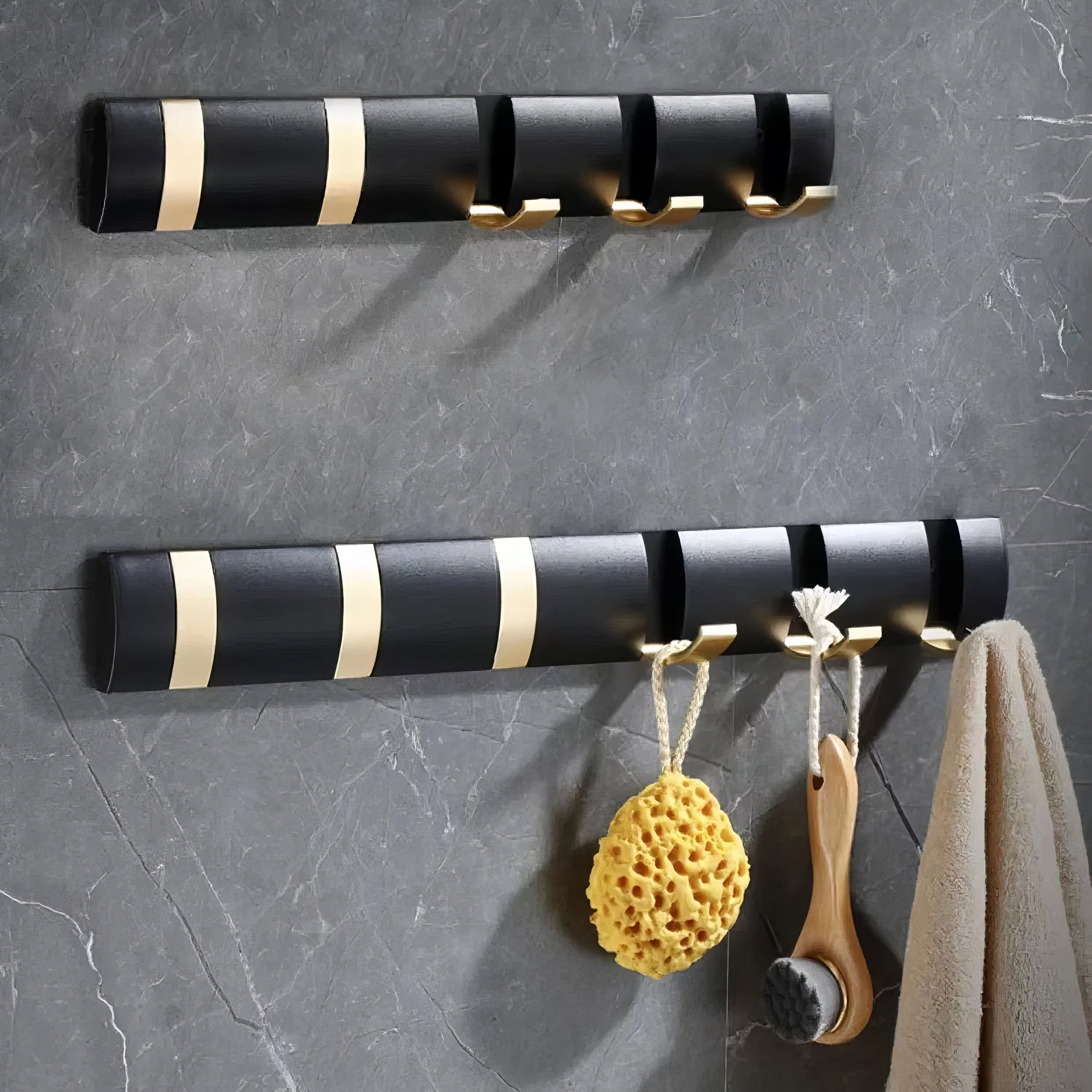 Porte-manteau de salle de bain - Style noir