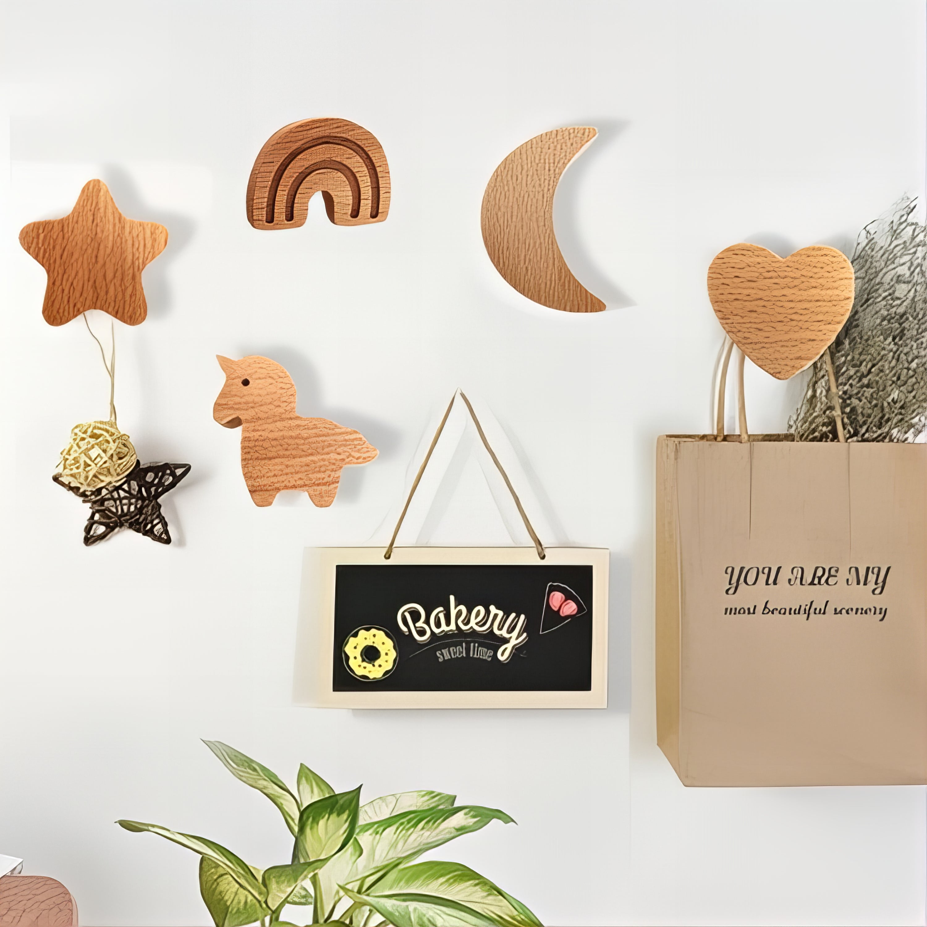 Patère en Bois pour enfant - Fantaisie (Lot x5)