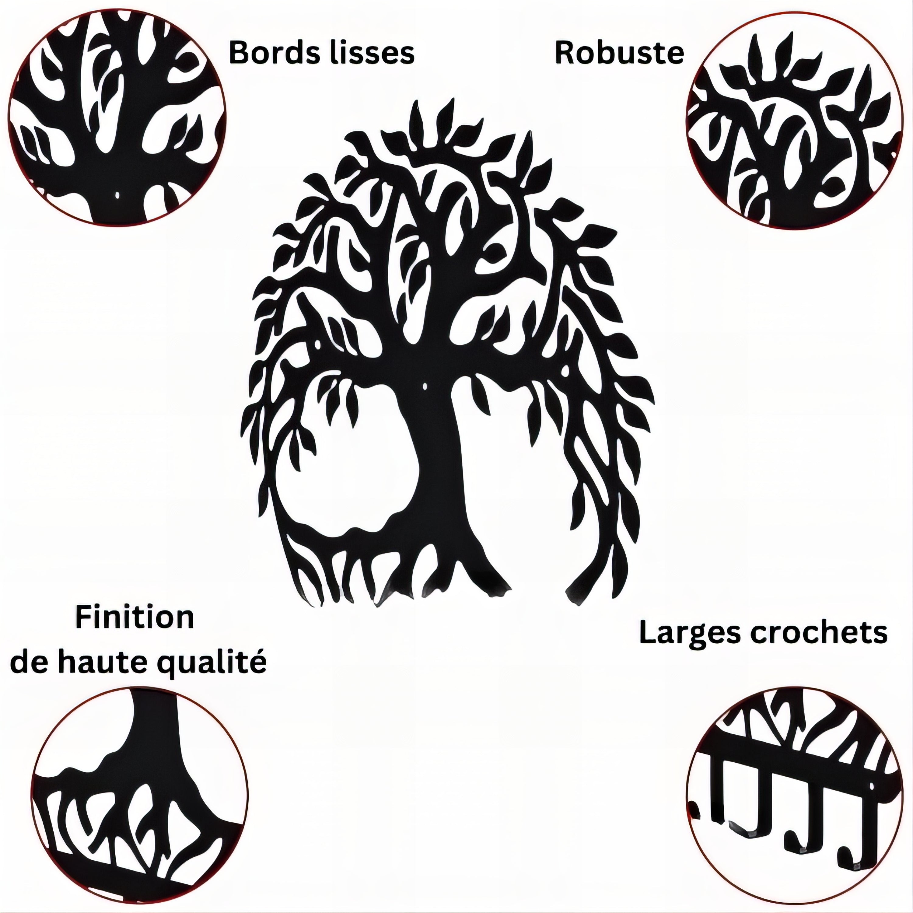 Porte-manteau mural & clés - Style arbre de vie – Image 7