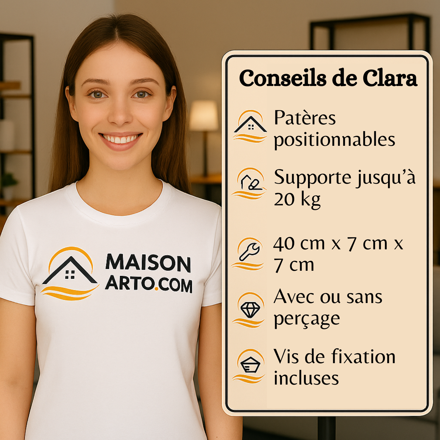 Porte-manteau avec rail - Style nordique – Image 8