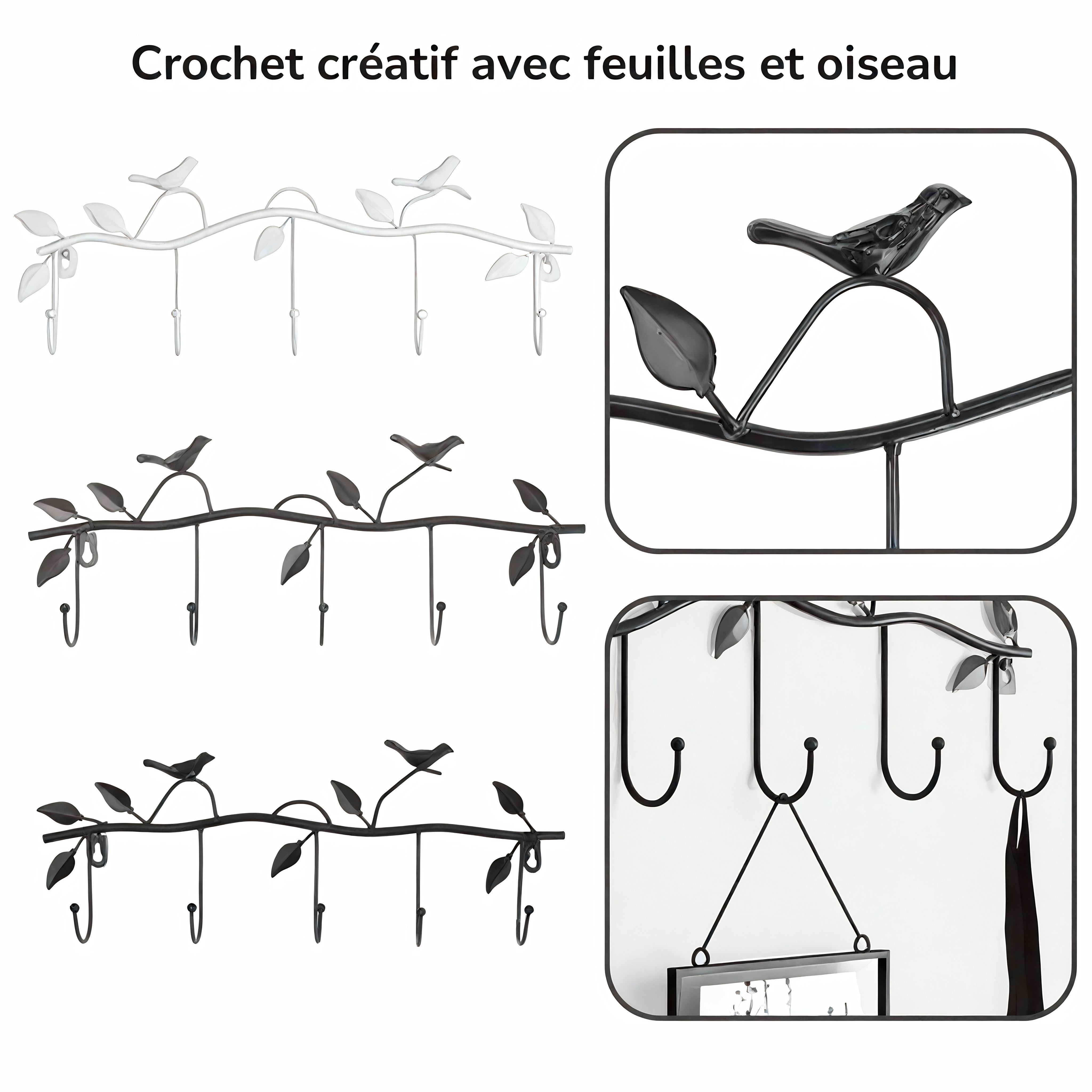 Porte-manteau mural - Style décoratif en métal – Image 5