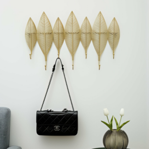 Porte Manteau Mural Feuillage Doré