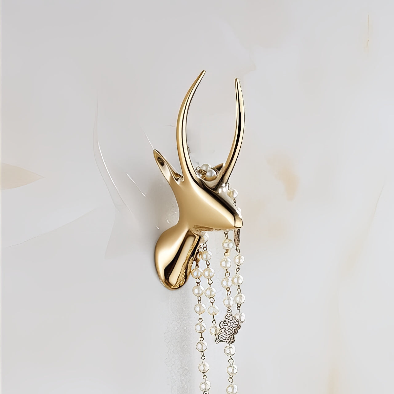 Crochet Porte-Manteau Contemporain Cerf Doré