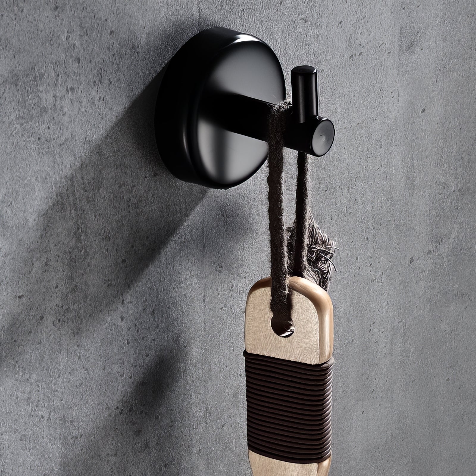 Crochet Noir Rond pour Porte-Manteau (Lot de 2)