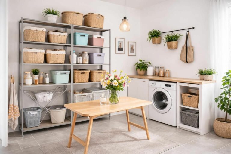 découvrez comment transformer votre buanderie en un espace déco et fonctionnel grâce aux astuces et produits abordables de gifi et action.